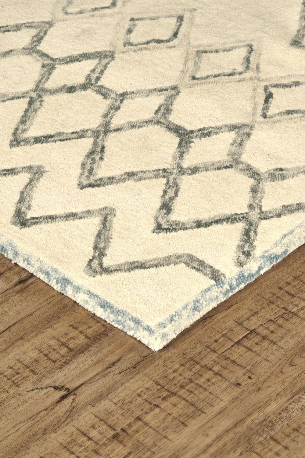 Quillan Hand Tufted Beige and Blue Rug by BD Fine