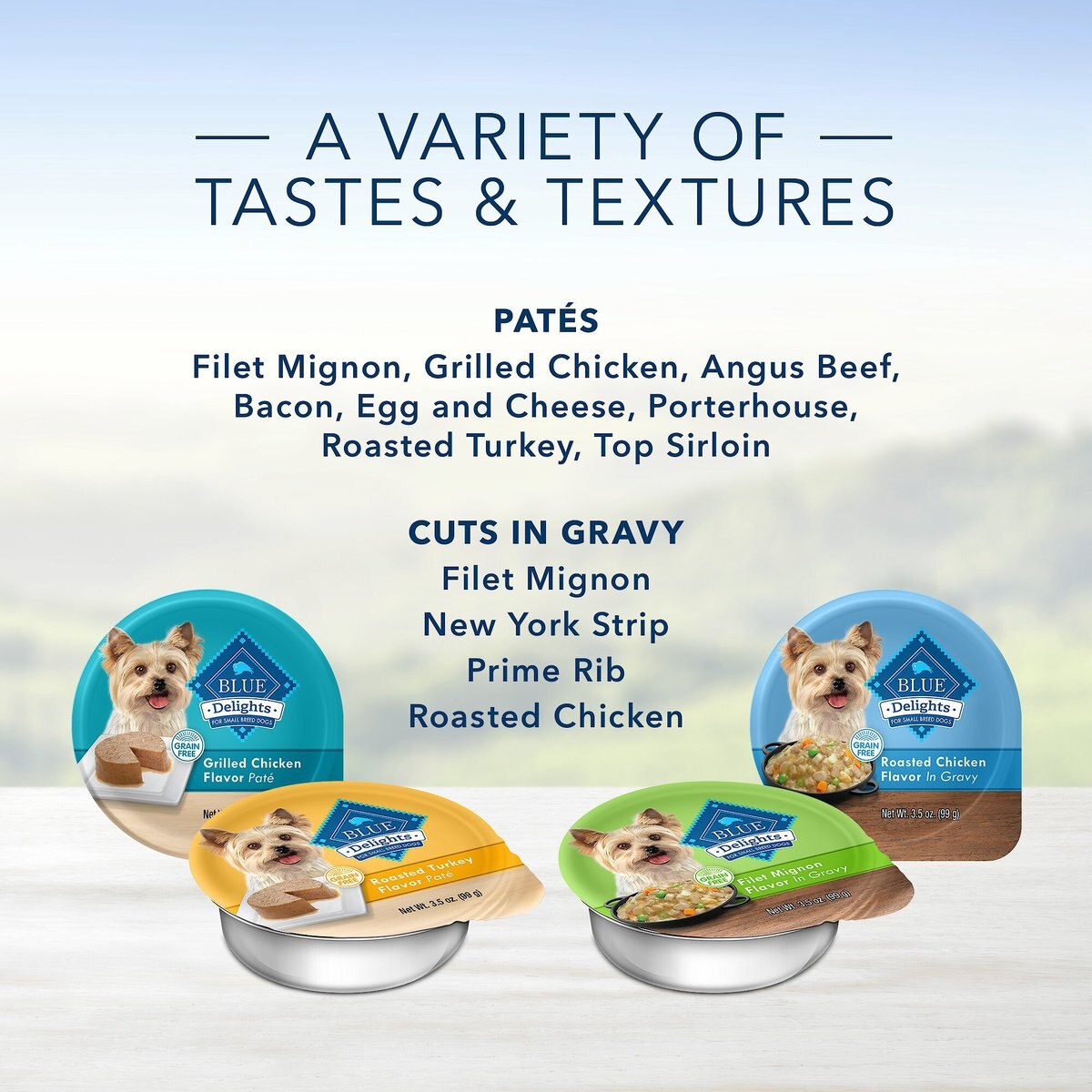 Blue Buffalo Divine Delights Bacon， Egg and Cheese Pate Dog Food Trays