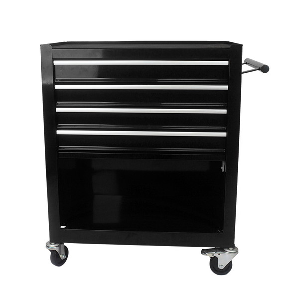 4 Drawers Multifunctional Tool Cart With Wheels Bl...