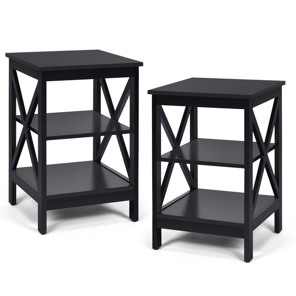 Copper Grove Nurota 3 tier X cross End Tables (Set of 2)