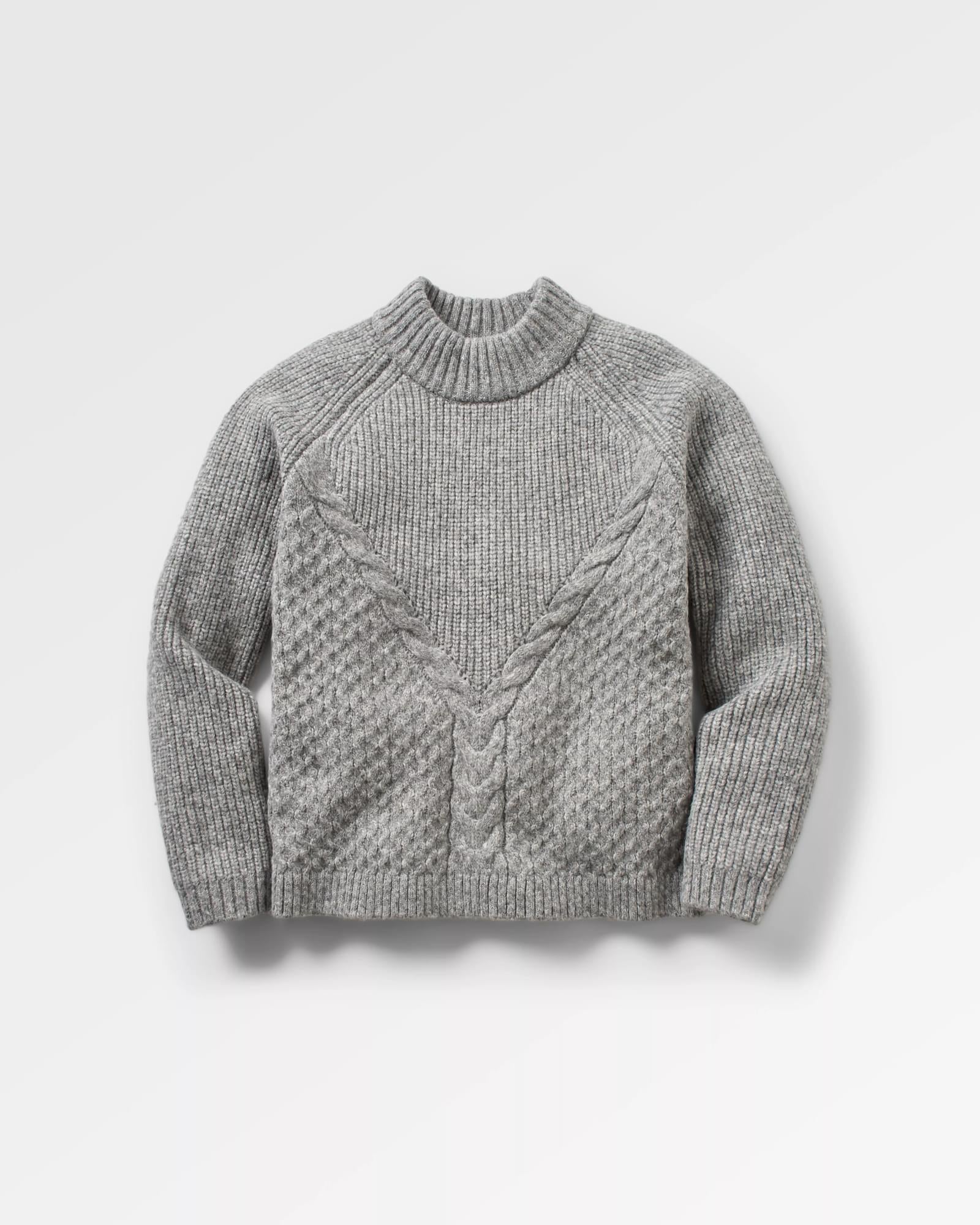 Cozy Cable Recycled Knitted Jumper - Grey Marl