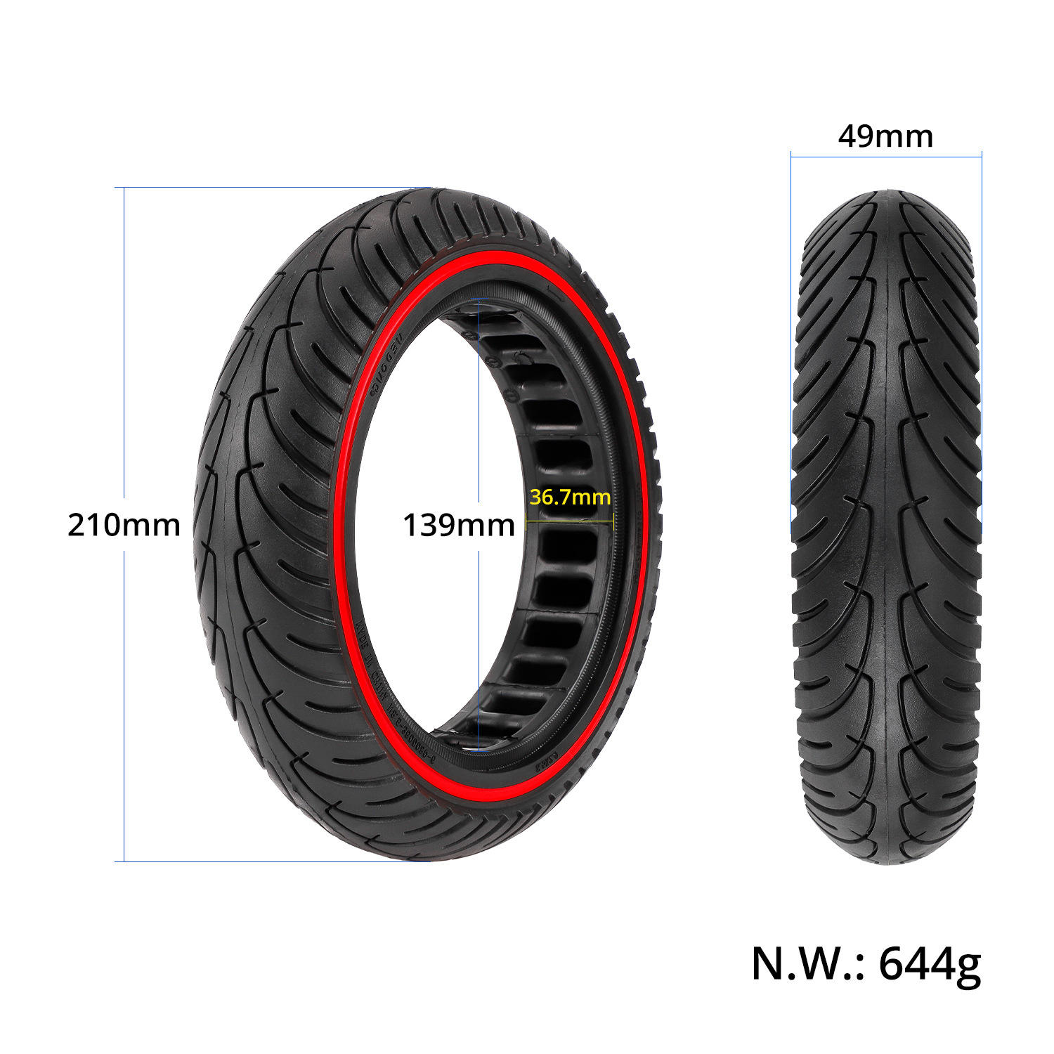 8.5X2 elastic non inflatable Xiaomi M365/Pro/1s electric scooter balance car 8.5inch honeycomb tires