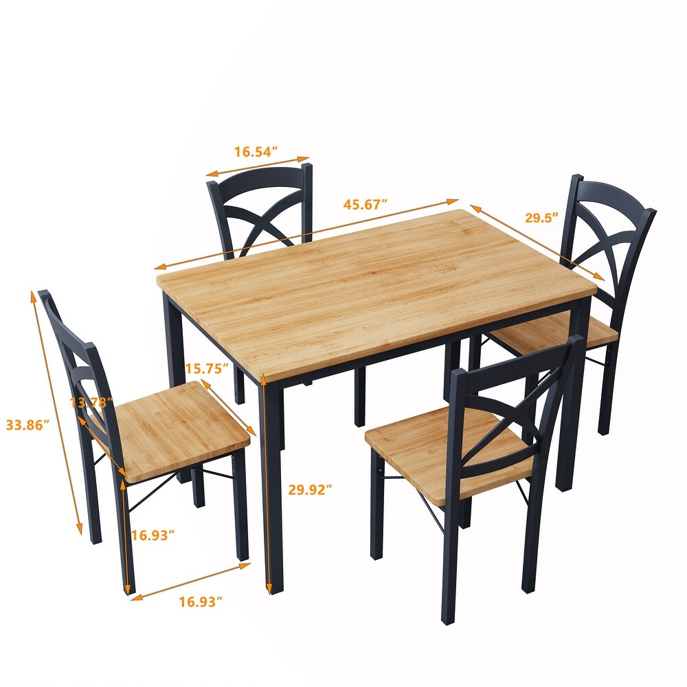 5 Piece Dining Table Set with 4 Chairs