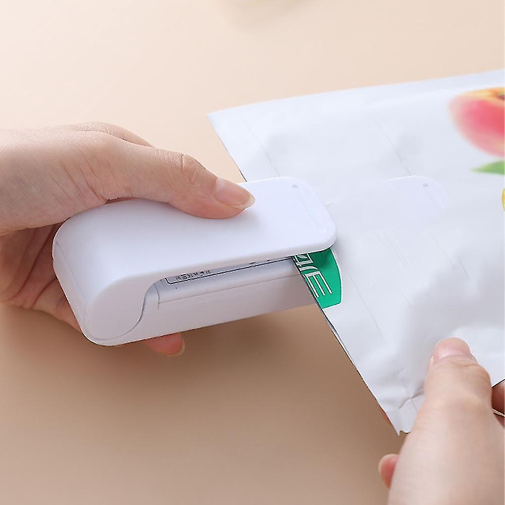 Mini Bag Sealer And Cutter Usb Rechargeable Portable Handheld White