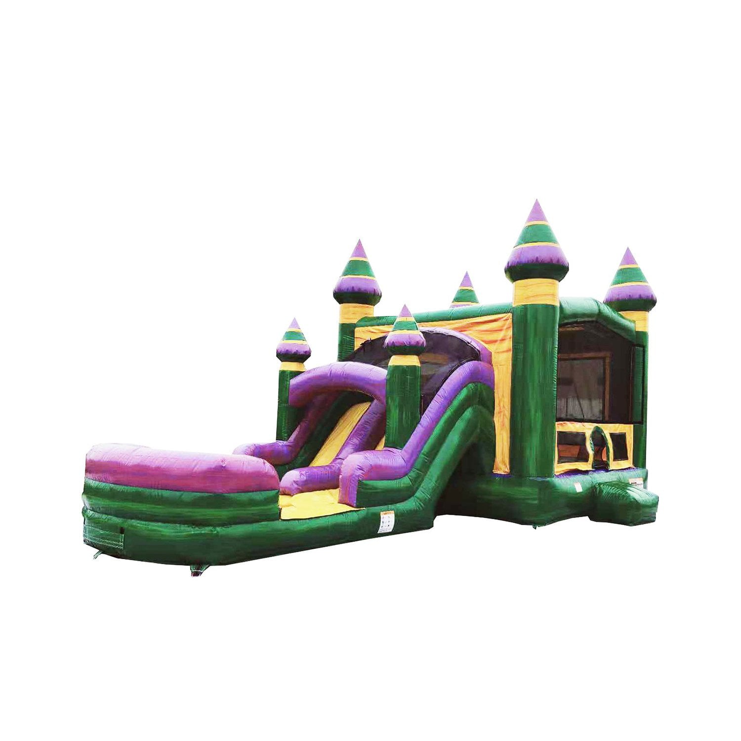 JumpOrange Castle Commercial Grade Bounce House Combo with Dual Slide and Splash Pool, for Adults and Kids, Wet Dry Use, Includes Blower, Inflatable Water Slide