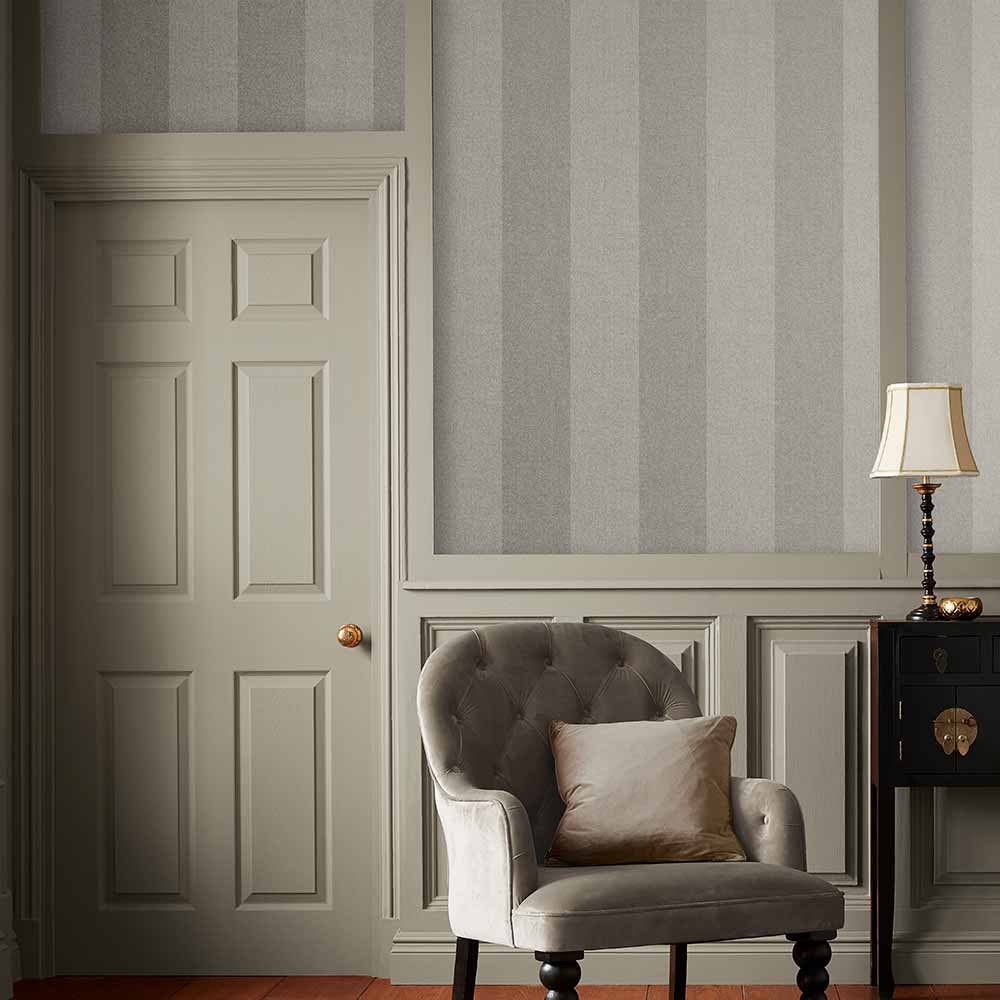 Heritage Stripe Wallpaper in Taupe