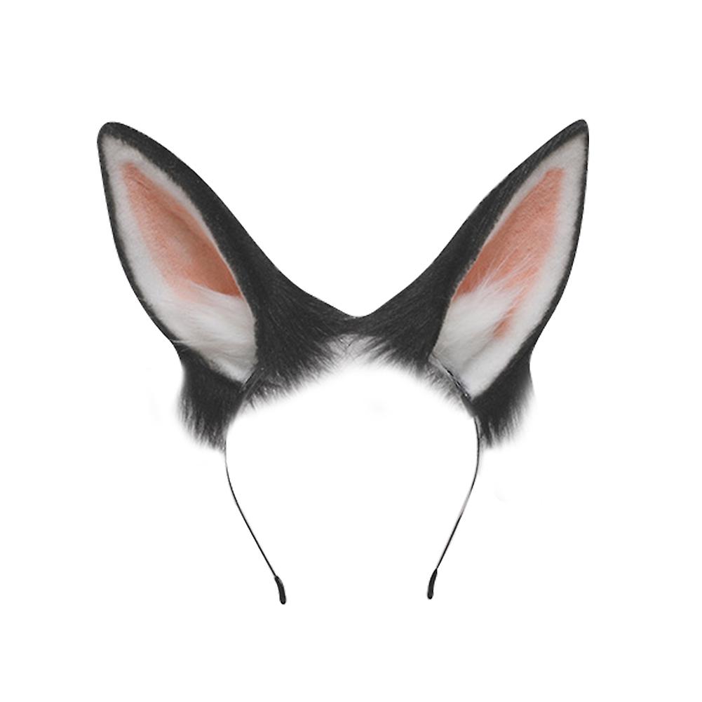 Plush Rabbit Ears Headband Simulation Animal Ears Headdress Suitable For Halloween Christmas Party Role Playing Pink