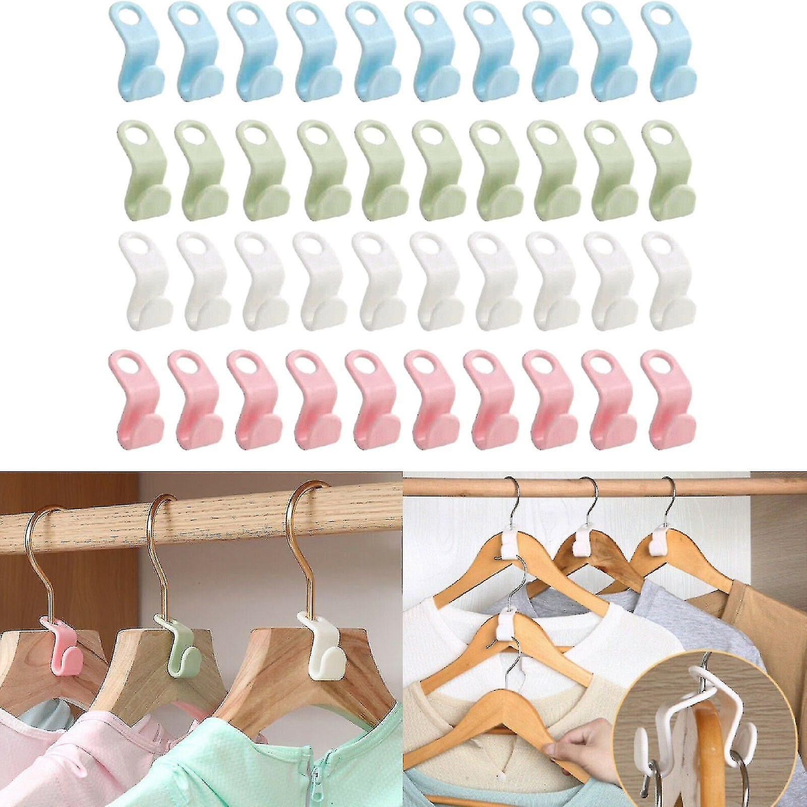 48 Pcs Clothes Hanger Connector Hooks Closet Hangers Organizer Space-saving Clip