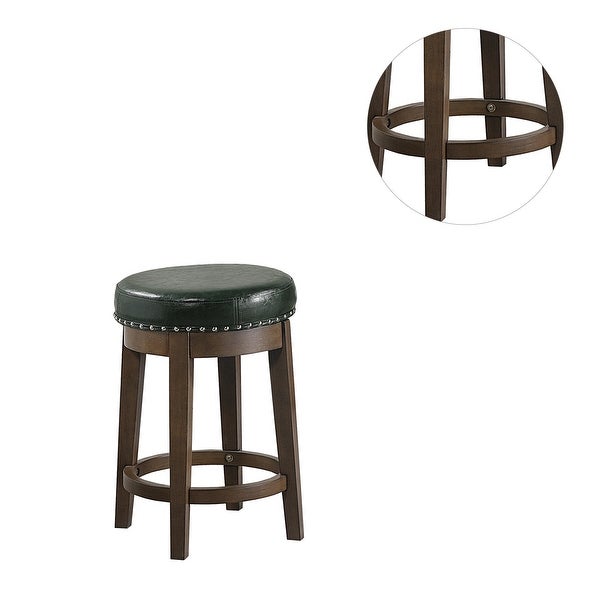 Set of 2 24 -inches PU Swivel Stool