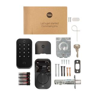 Yale Assure 2 Lock Black Suede Keyed Single Cylinder Deadbolt with Push Button Keypad and Bluetooth YRD410-BLE-BSP