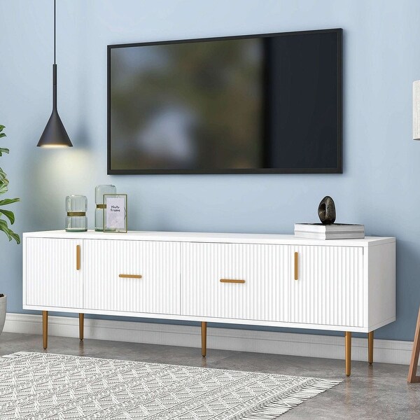 Modern TV Stand with 5 Champagne Legs