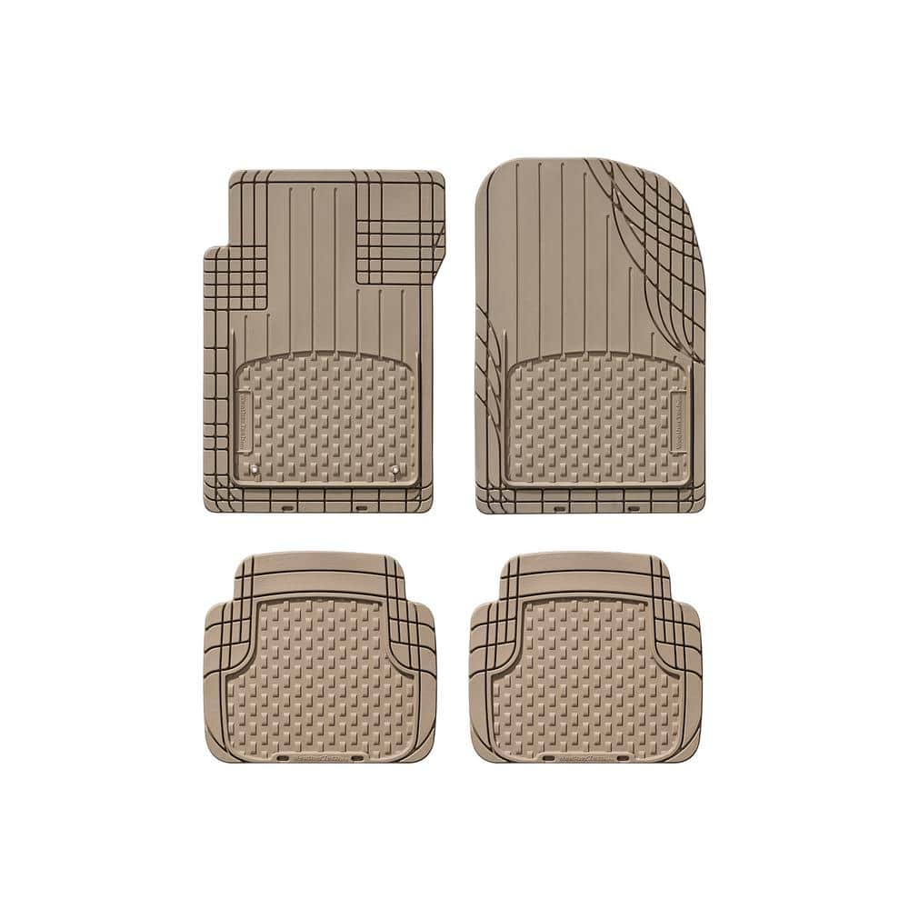 WeatherTech Tan 19 in. x 27 in. Advanced Rubber-like Thermoplastic Elastomer (TPE) Compound Car Mat (4-Piece) 11AVMST