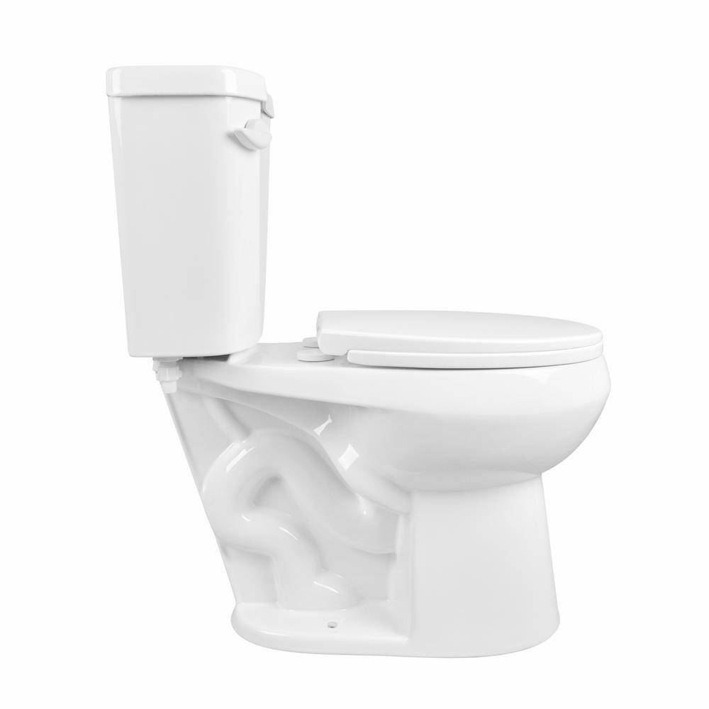 DEERVALLEY Single flush 10 in. Rough-In 2-Piece Round 1.6 GPF Toilet Map Flush 1000g Soft Closed Seat Included DV-2F0077