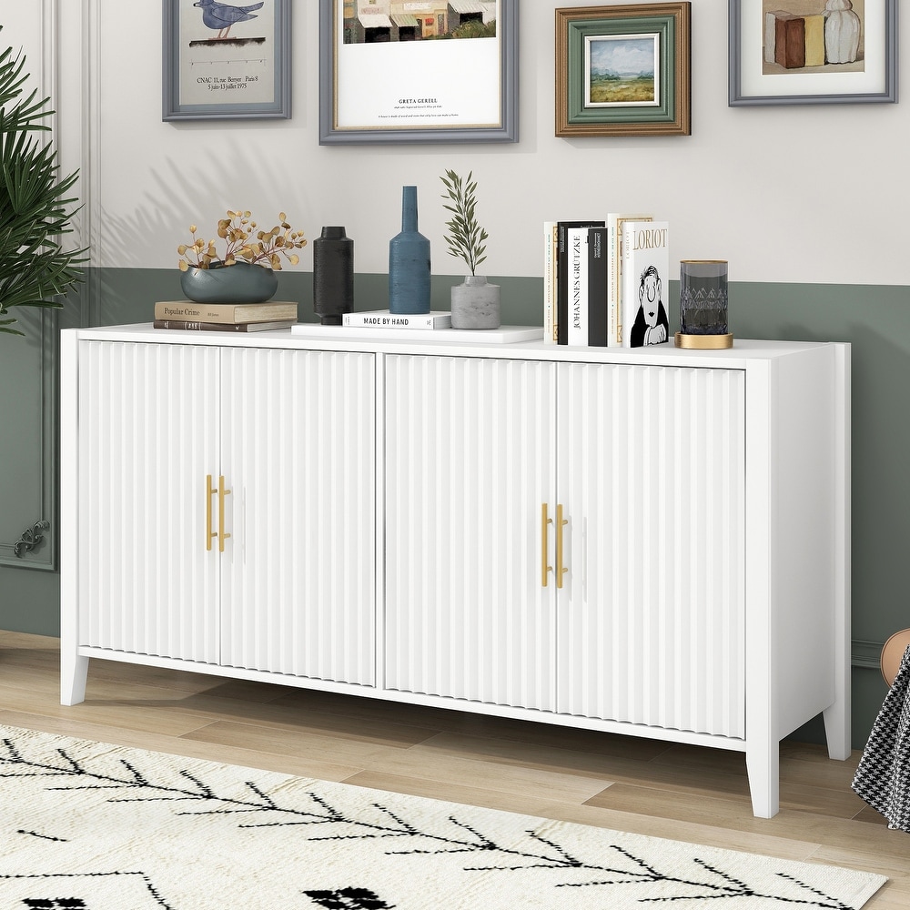 Accent Storage Cabinet Sideboard with Metal Handles