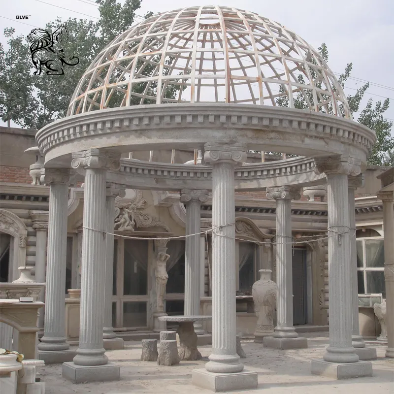 factory supply european style round metal gazebo with stone MGA 13