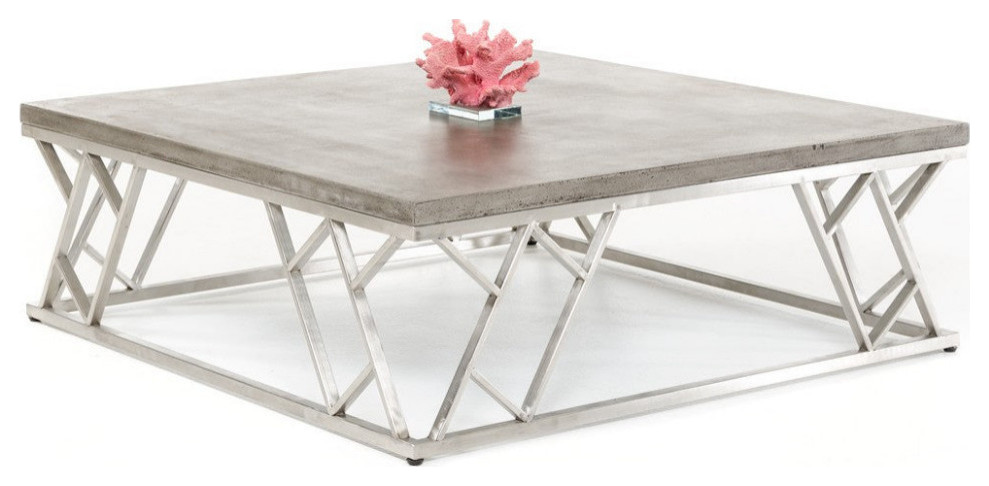 Andrick Modern Concrete Coffee Table   Contemporary   Coffee Tables   by Rustic Home Furniture Deco  Houzz