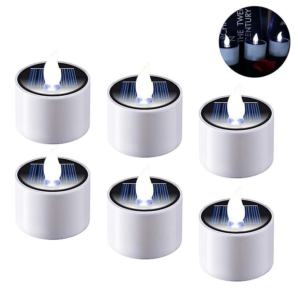 6 Pcs Solar Lantern Tea Lights Candles-rechargeable