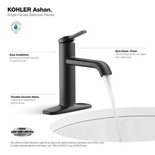 KOHLER Ashan Single Hole Single-Handle Bathroom Faucet in Matte Black K-R27136-4D-BL