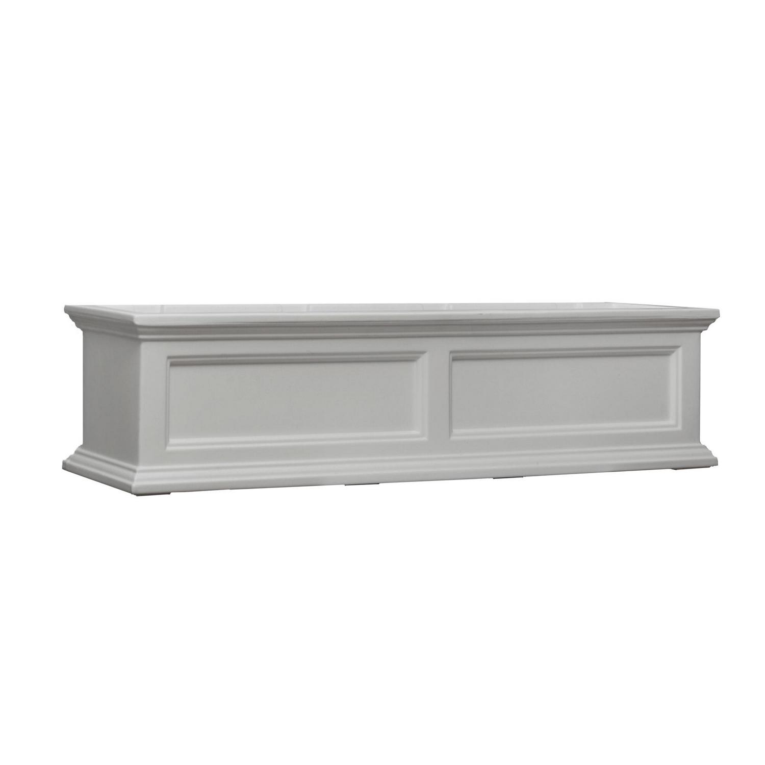 Mayne Fairfield 48 x 11 x 11 Rectangle White Polyethylene Window Box with UV Protection