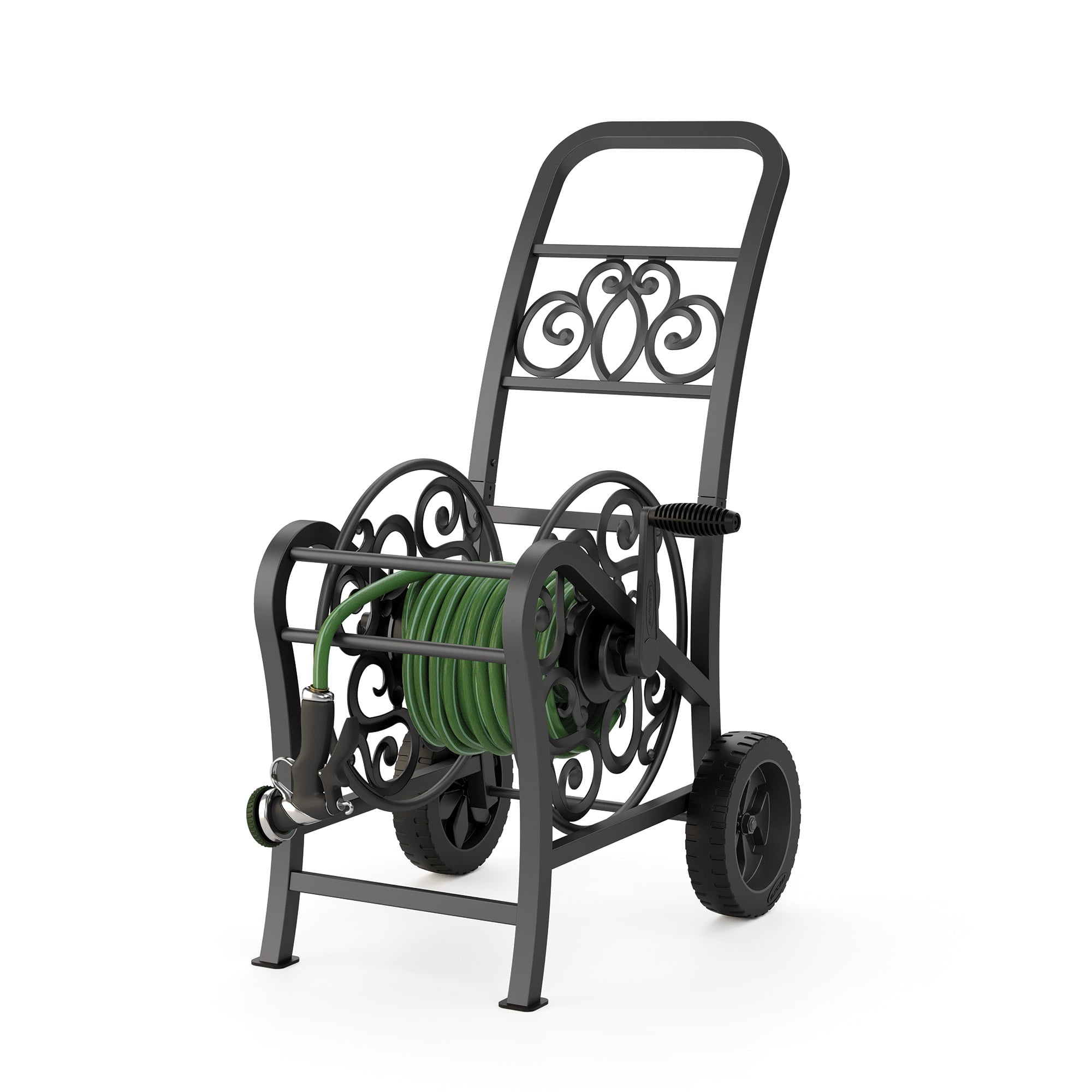 Suncast Elite Metal Decorative Hose Cart 150 ft.， Powder Coated Steel