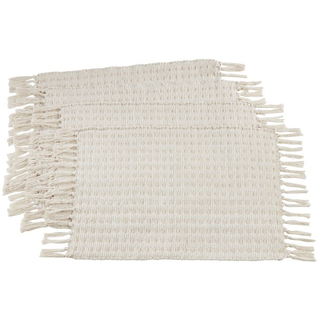 Saro Lifestyle Dashed Woven Placemat set Of 4