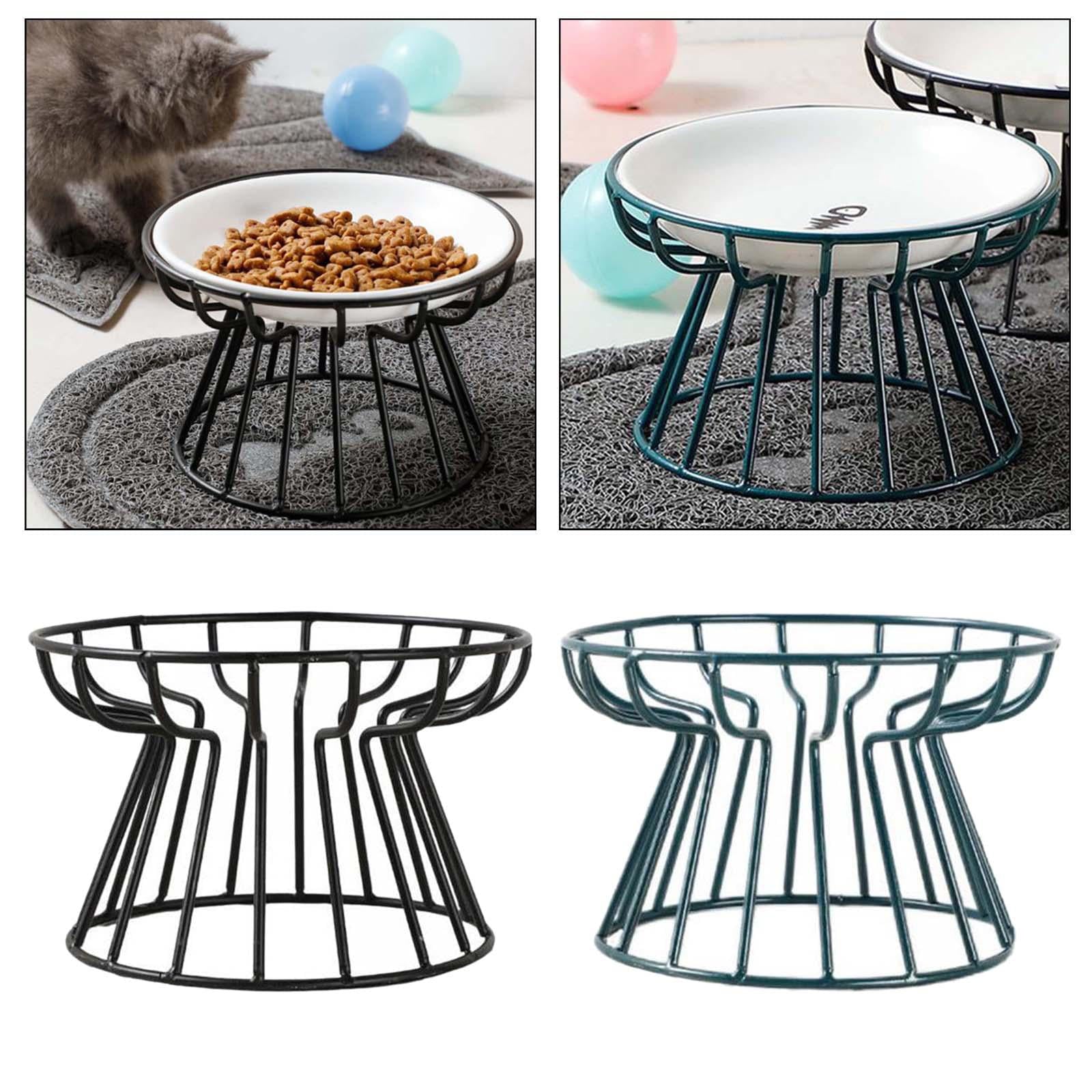 2x Pet Ceramic Bowl Pet Food Bowl Cat Food Bowl Cat Elevated Stand