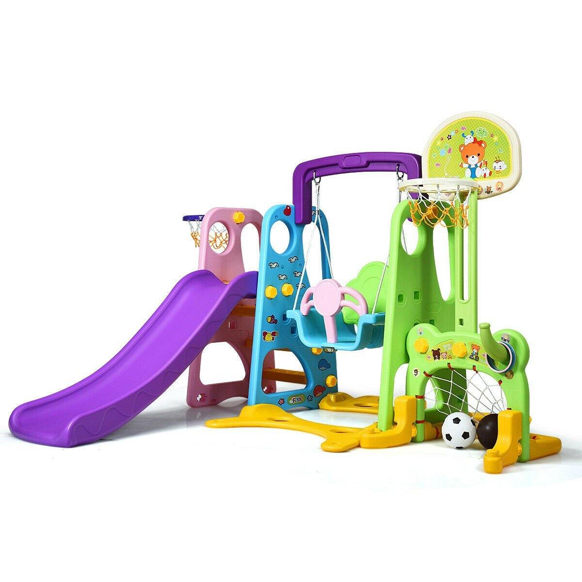 6 in 1 Toddler Climber and Swing Set | Climber Slide Playset