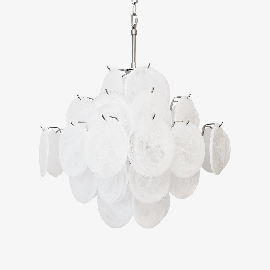 Isadora Murano White Disc Chandelier