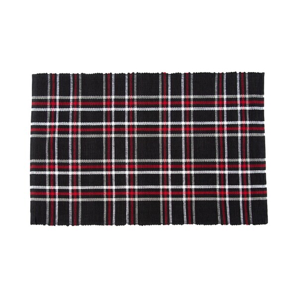 Poinsettia Plaid Woven Placemat Set of 6