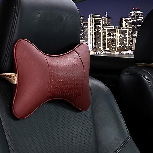 Car Neck Pillows Both Side Pu Leather 1pcs Pack Headrest For Head Pain Relief Filled Fiber Universal Car Pillow