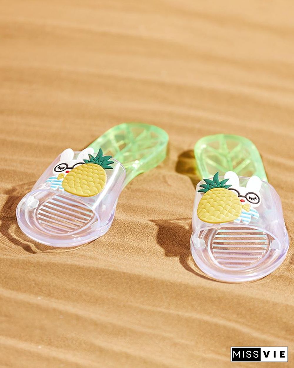 Clear Perspex Fruit Rabbit Pattern Slipper