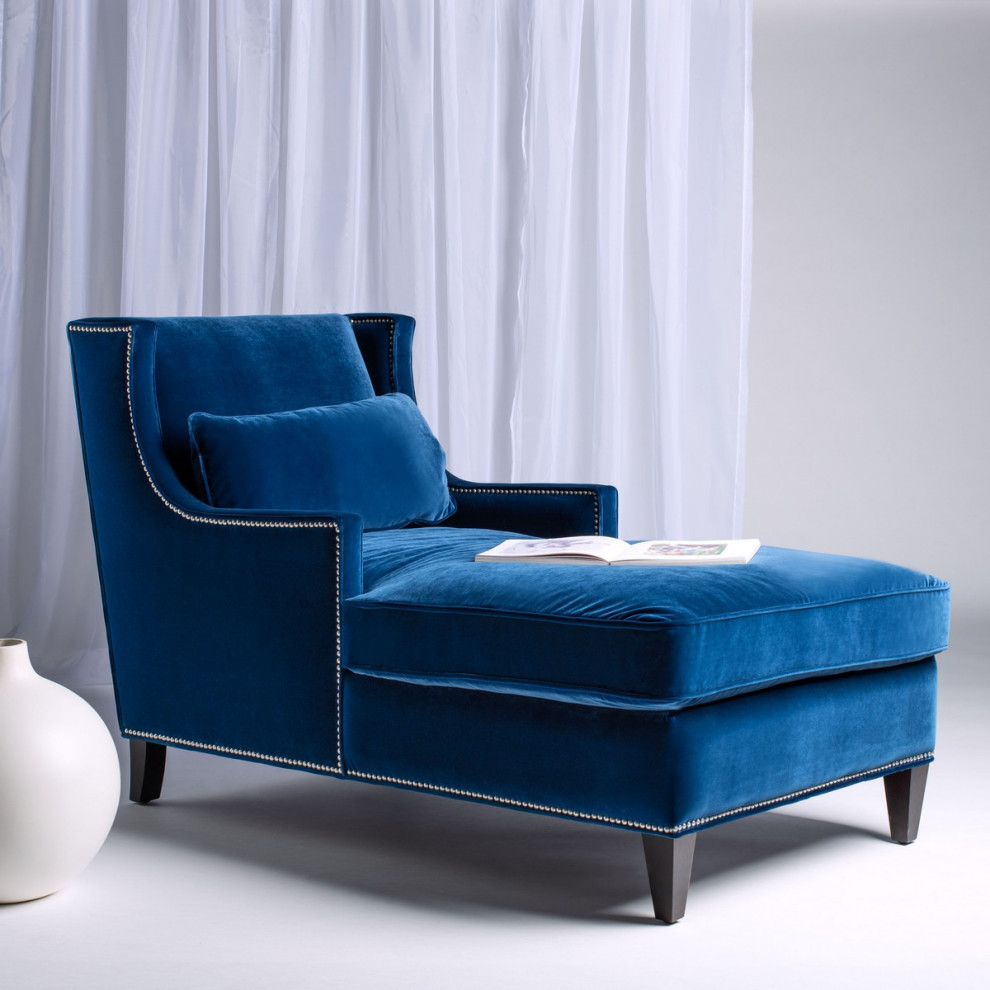 Carolann Studded Chaise Navy   Contemporary   Indoor Chaise Lounge Chairs   by V.S.D Furniture  Houzz