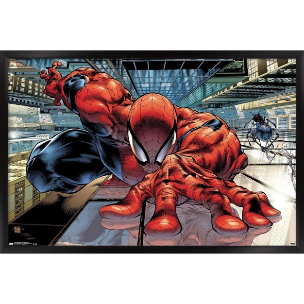 Trends International 24x36 Marvel Comics Spider man Wall Crawler Framed Wall Poster Prints