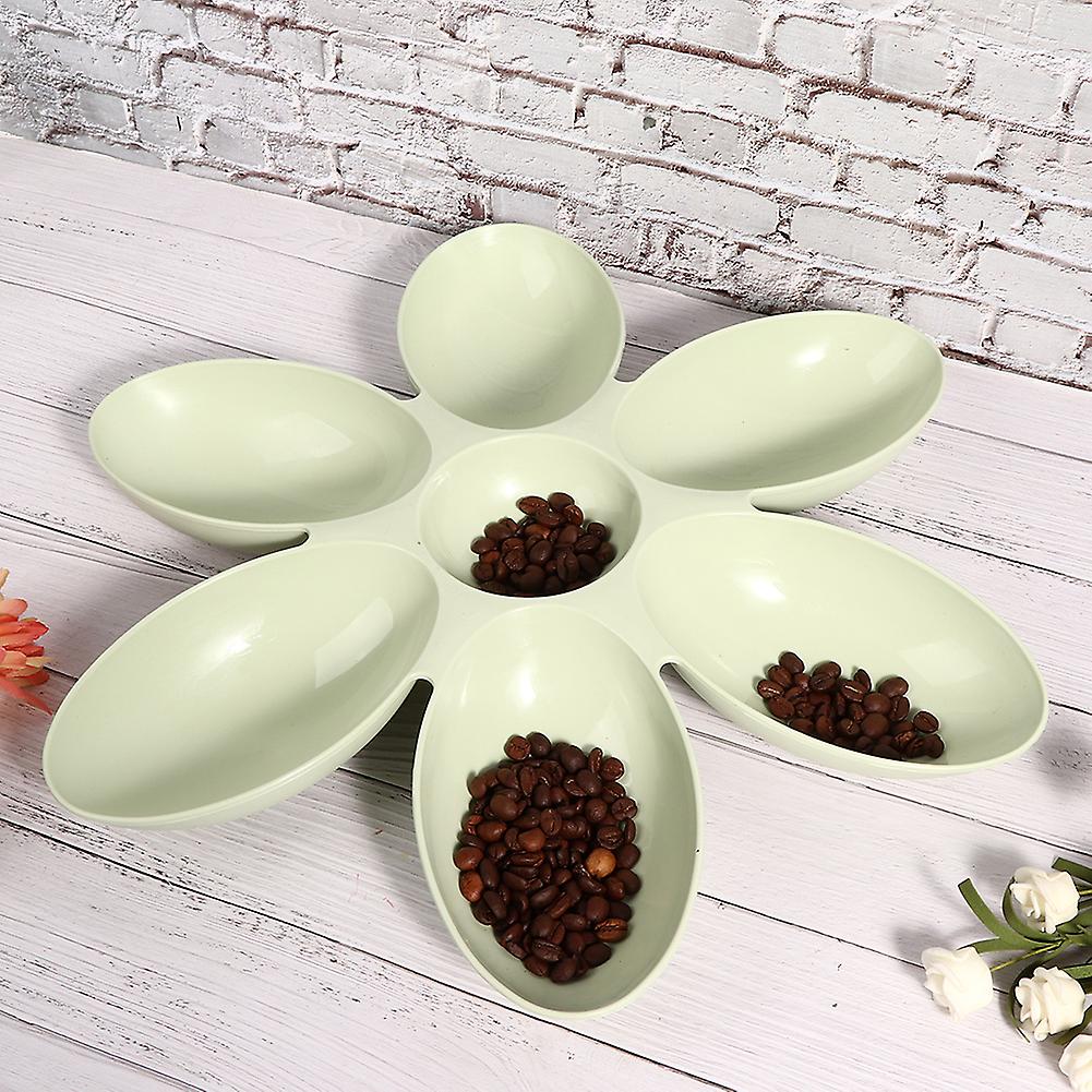 Pp Durable Pet Six Petals Multiple Case Food Feeder Water Feeding Bowl For Cats Dogs Generalgreen