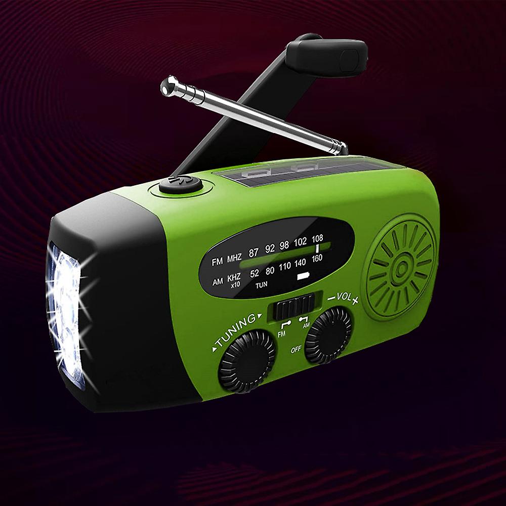 Emergency Radio Hand Crank Solar Weather Radio 1200mah Am / Fm / Noaa Emergency Weather Radio Portable Power Bank With Solar Charging and Hand Crank and B