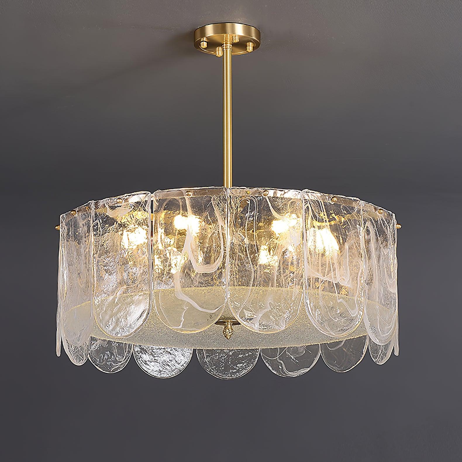 Traditional Classic Metal Glass Chandelier