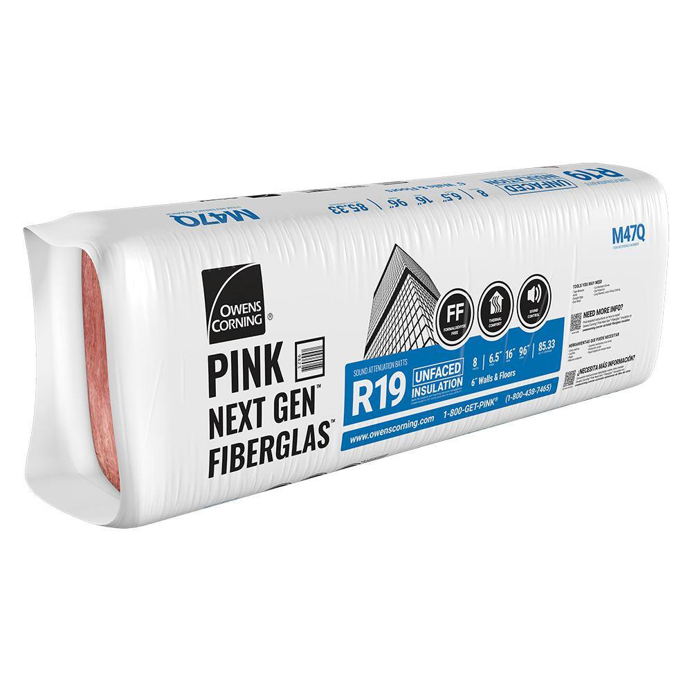 Owens Corning R-19 Unfaced Fiberglass Insulation Batt 16 in. x 96 in. (10-Bags) M47Q