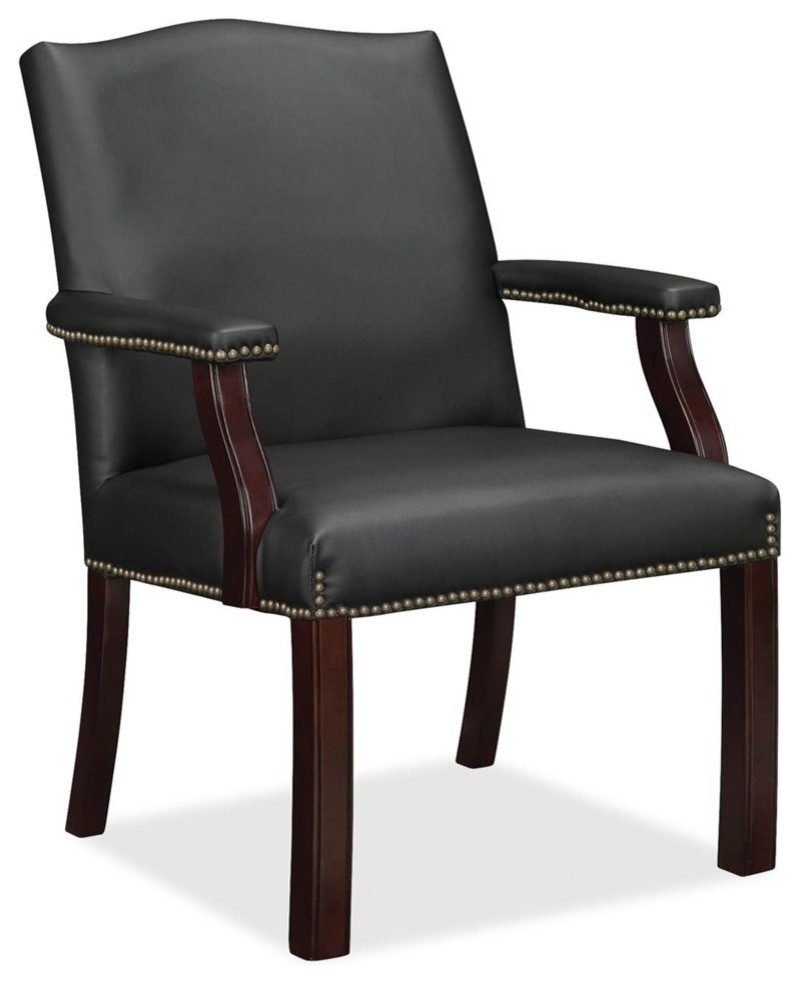 Lorell Bonded Leather Guest Chair   Armchairs And Accent Chairs   by BisonOffice  Houzz