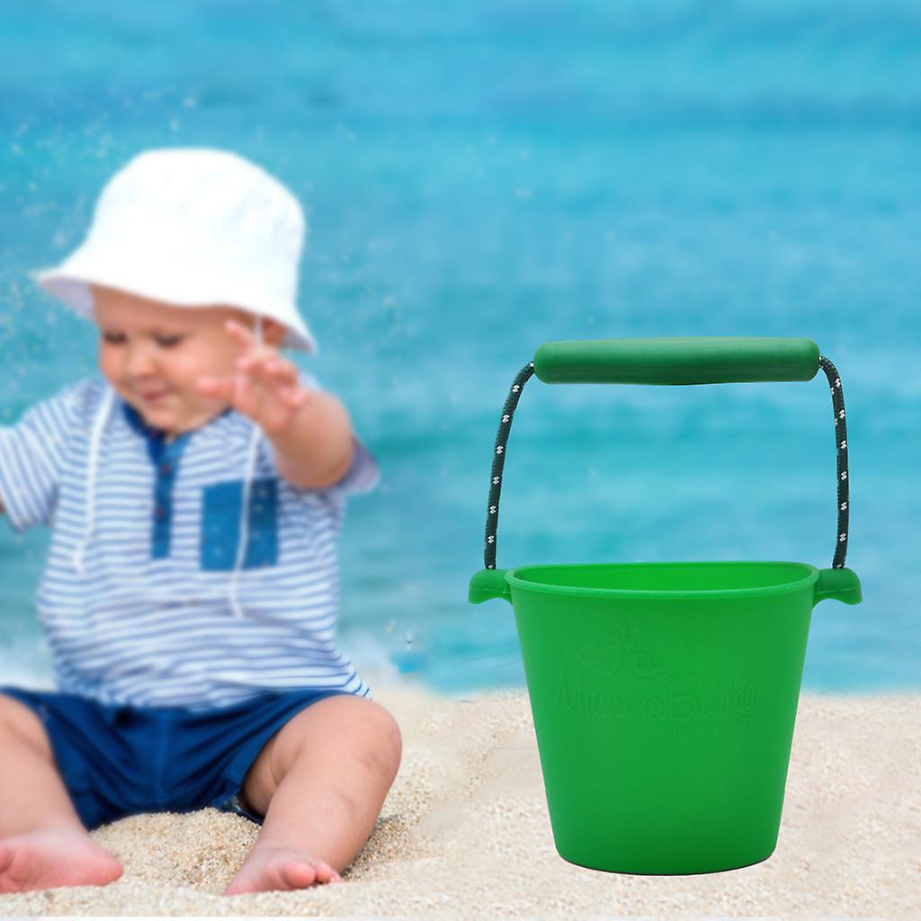 1.5l Foldable Beach Sand Bucket Toy Silicone Barrel Baby Shower Bucket