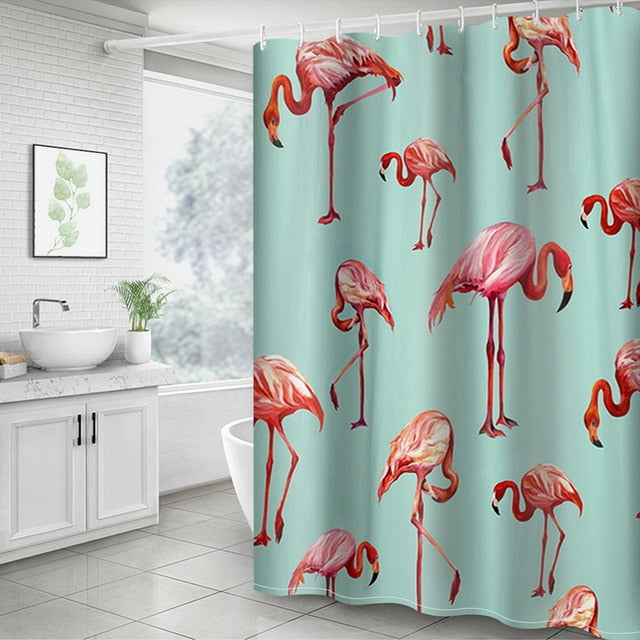 Sea Turtle Print Waterproof Shower Curtain Polyester Fabric Bath Curtain Octopus Washable Home Bath Decor Curtains With 12 Hooks