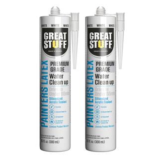 GREAT STUFF 10.1 fl. oz. White Premium Painters Latex High Performance Siliconized Acrylic Caulk (2-Pack) 99PAIT3027X02