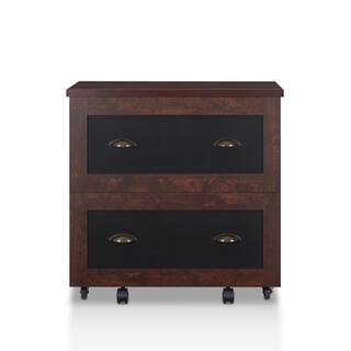 Furniture of America Gaula Vintage Walnut File Cabinet with Caster Wheels HFW-1650C6