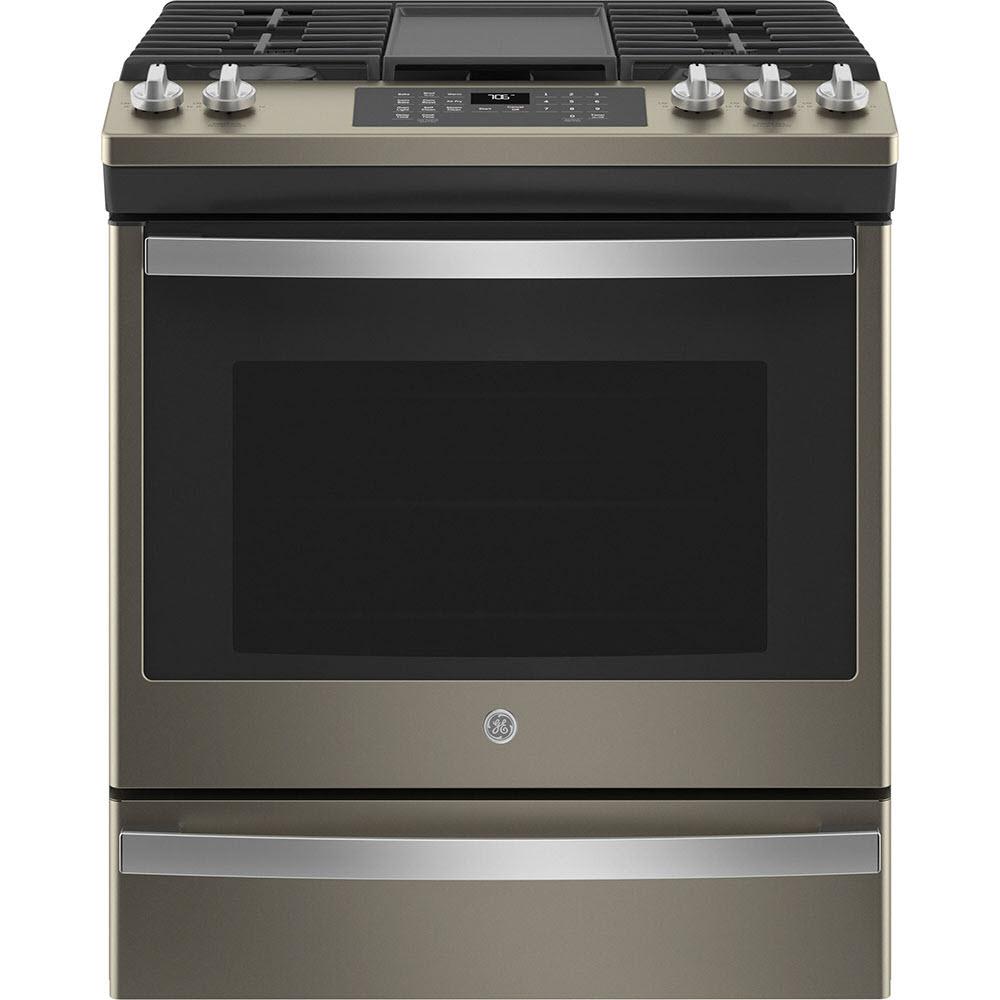 GE 30-inch Slide-in Gas Range with Convection Technology JCGS760EPES