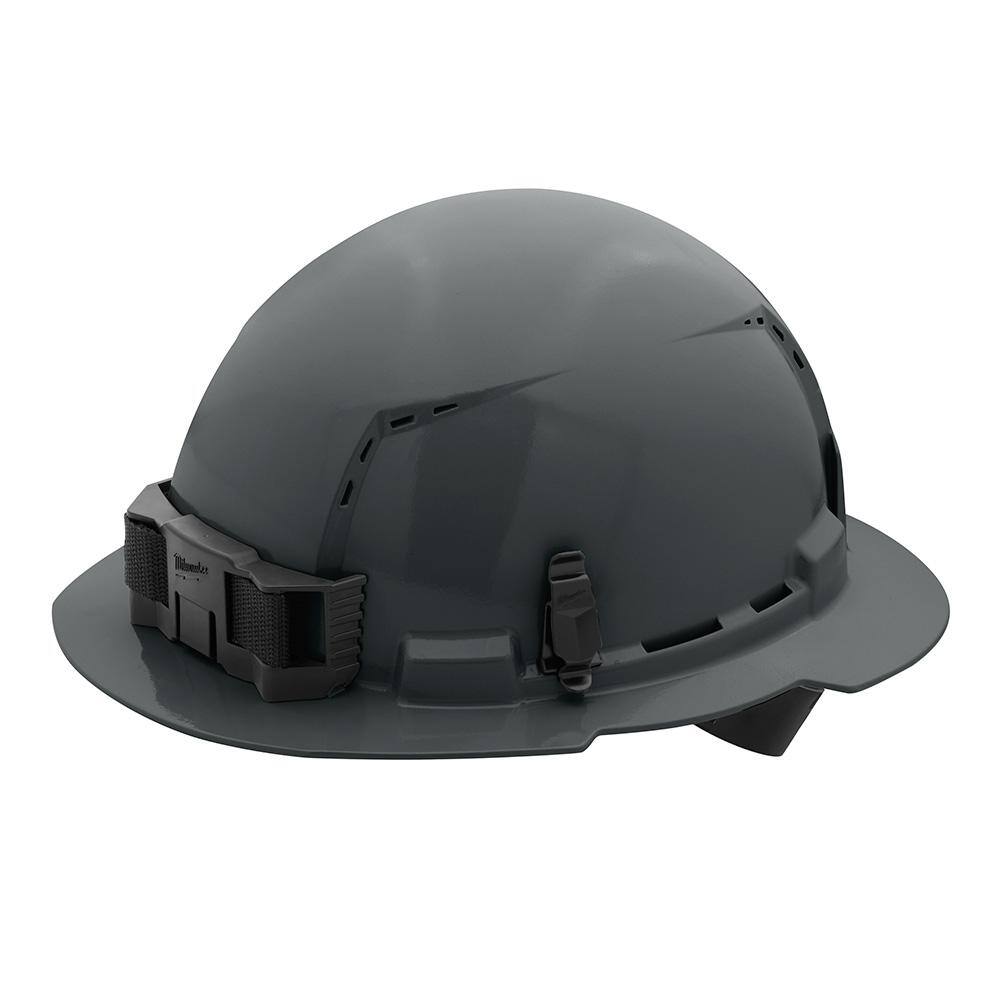 MW BOLT Gray Type 1 Class C Full Brim Vented Hard Hat with 4-Point Ratcheting Suspension (5-Pack) 48-73-1215X5