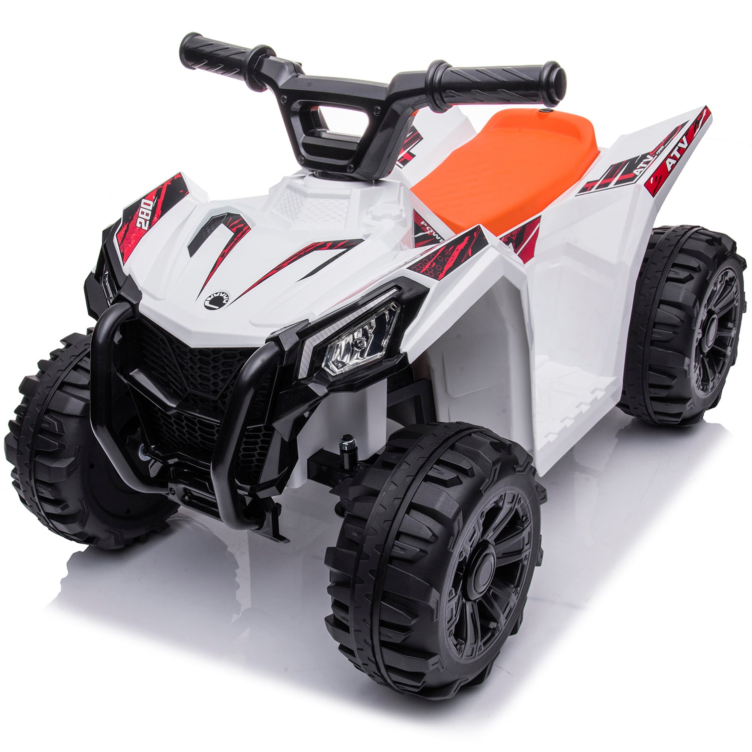 uhomepro 6V Kids Electric ATV 4 Wheels Ride On Cars Toy for Boys Girls, White