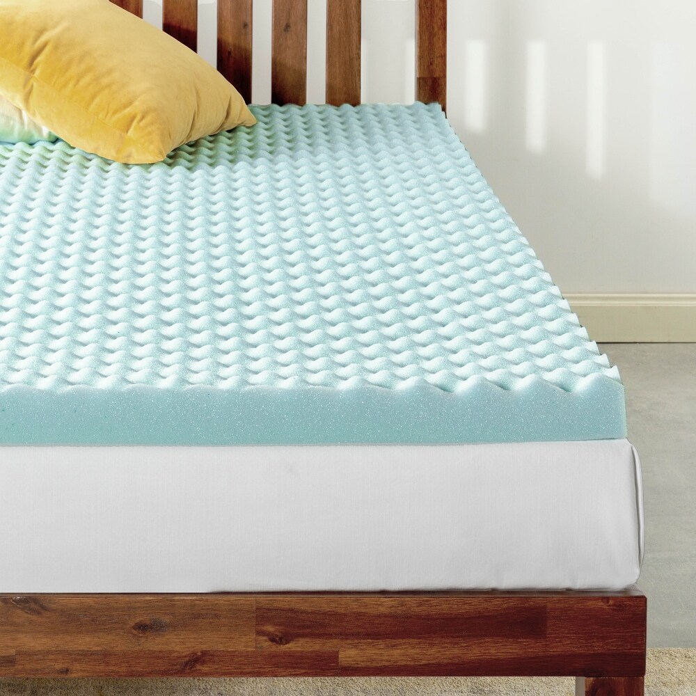 3 Inch Cooling Gel Egg Crate Memory Foam Mattress Topper