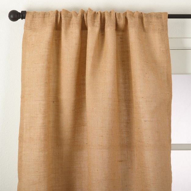 Saro Lifestyle Burlap Jute Chic Lined Curtain Panel