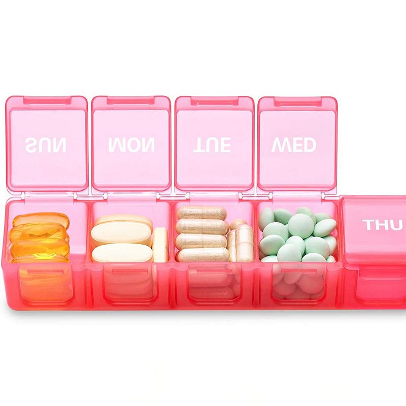 Sukuos Extra Large Weekly Pill Box， Medicine Organizer For Vitamins， Fish Oils and Supplements