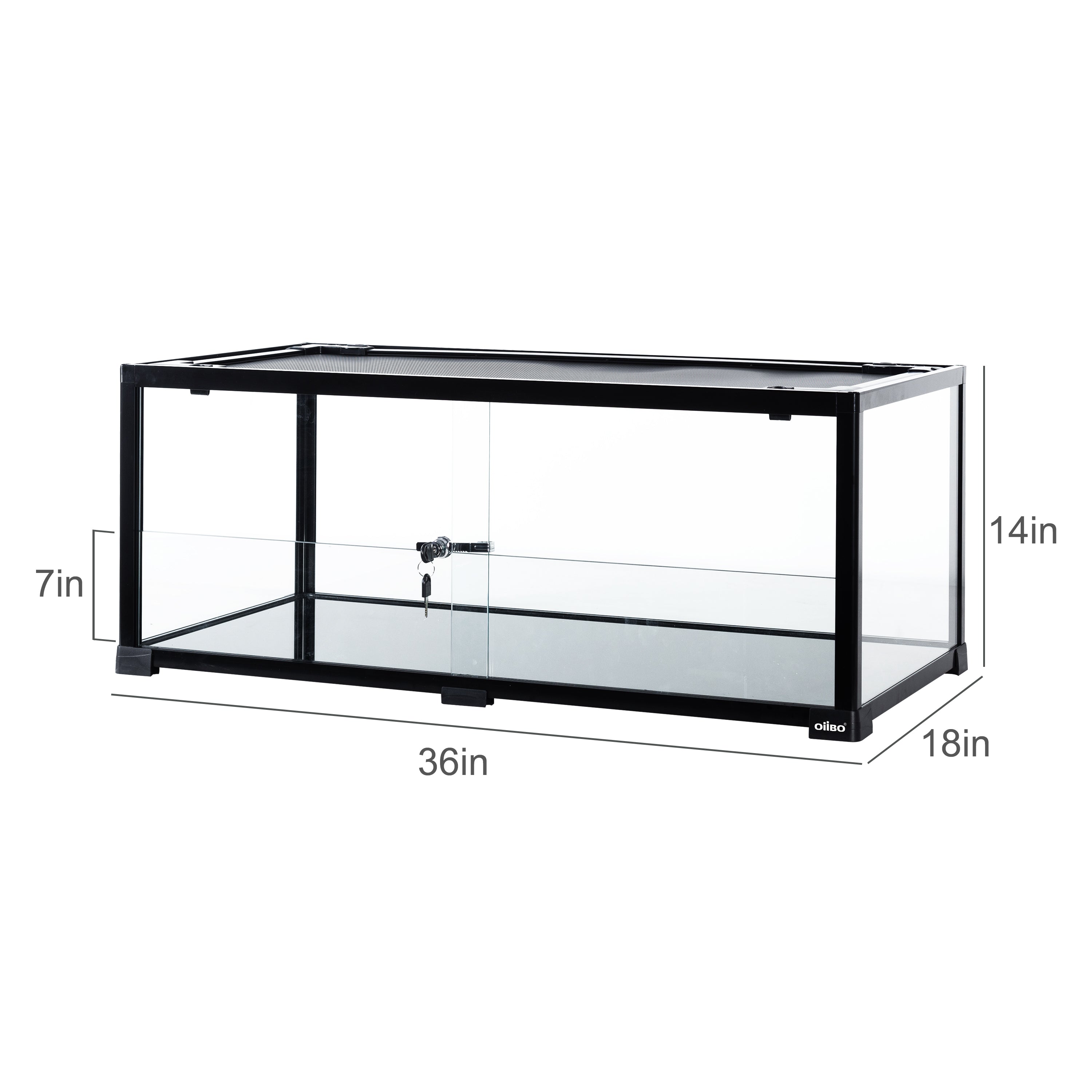 OiiBO Knock-Down 40 Gallon Glass Small Animals Terrarium， 36×18×14 Inches， Easy Assembly