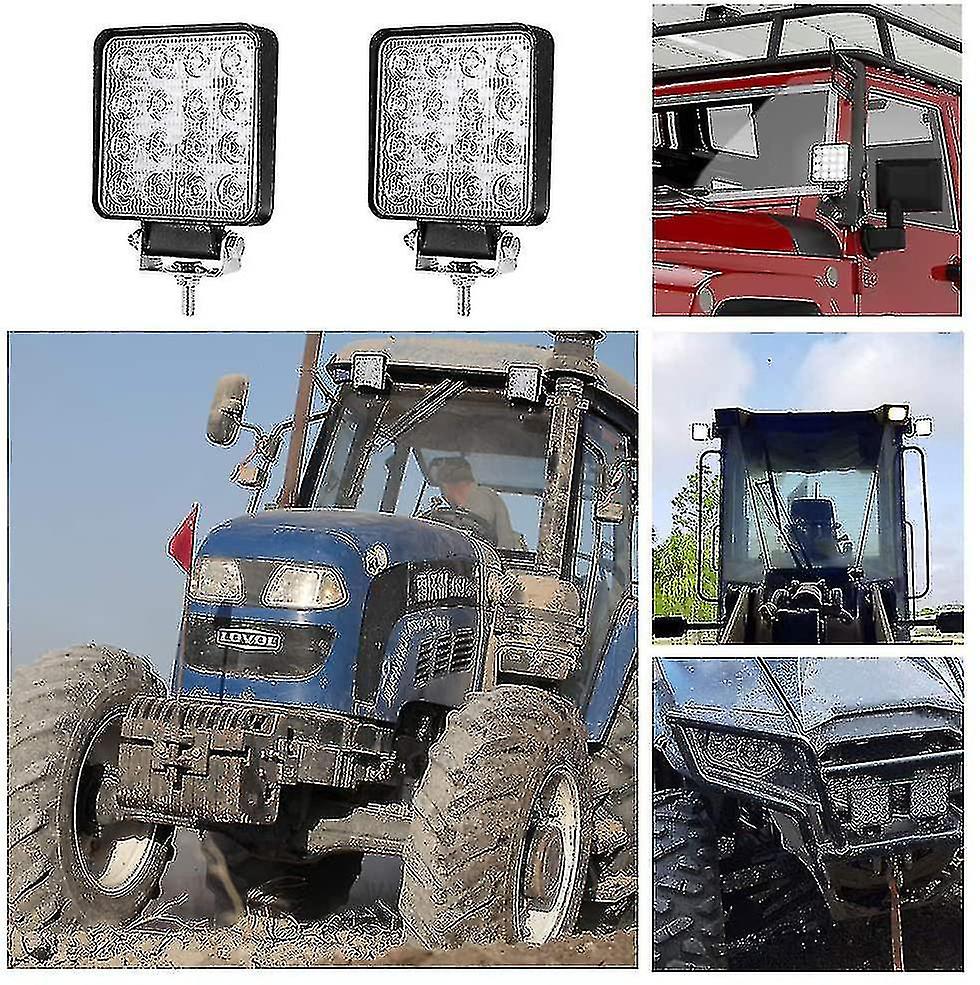 Led Work Light， 2 Pcs 48w Flood Led Light Bar For Car Tractor Offroad